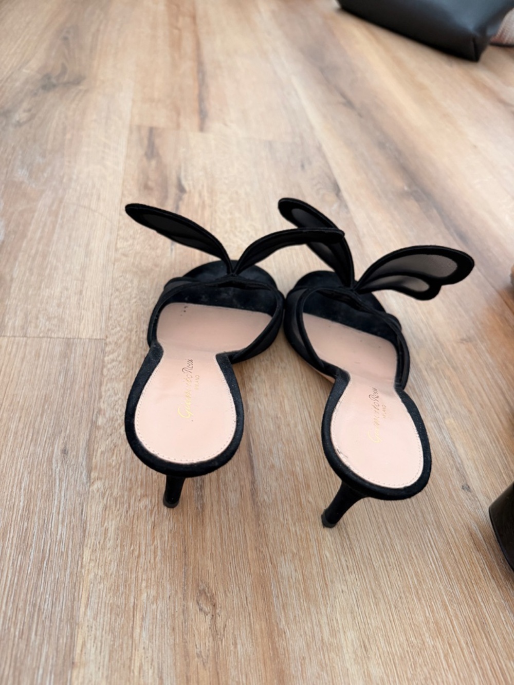 Gianvito Rossi llia Suede Butterfly Mules Black 70mm-Size 38 - Picture 5 of 5